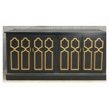 Black & Gold Blind Door Credenza
