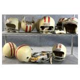 9pc Vintage Riddell Football Helmets