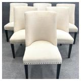 6pc Pier1 Espresso & Natural Nailhead Trim Chairs
