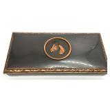 Vintage Metal Horse Adorned Trinket Box