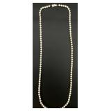 Mikimoto Pearl Necklace, Silver Clasp