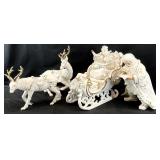 Grandeur Noel Porcelain Santa's Sleigh Set