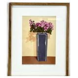 Steven R. Miller (NC) Signed Vase With Flowers Art