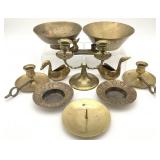 Vintage Asian Brass Bowls, Candlesticks & More