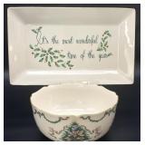 2pc Lenox Joys of Christmas Bowl & Holiday Platter