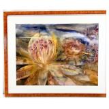 Signed Orig. Waterlily Watercolor Painting