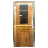 Walnut 2pc Corner Cabinet