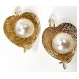 14K Gold & Pearl Earrings
