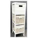 Small White Stand w/ Baskets