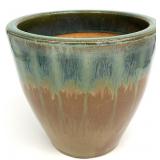 Turquoise Glazed Stoneware Pottery Planter