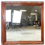 Vintage Scalloped Trim Wood Framed Wall Mirror
