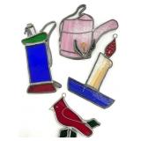 4 Small Stained Glass Suncatchers