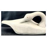 Vintage Carved Wood Swan Decoy Figure