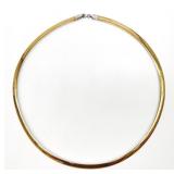 10K Gold / White Gold Reversible Omega Necklace