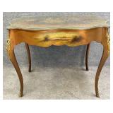 French Paint Decorated Turtle Top Table