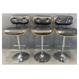 3 Mid Century Style Bentwood Adjustable Barstools