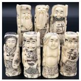 7pc Japanese Netsuke Seven Lucky gods Figurines