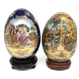 2pc Satsuma Porcelain Eggs
