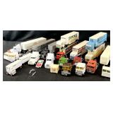 Large Group Vintage Diecast Tractor Trailer Trucks