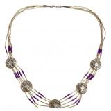 Sterling Multi Strand Southwest Style Necklace
