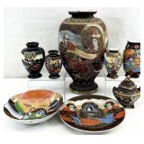 8pc Japanese Satsuma Porcelain