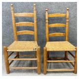 Pair Antique Ladder Back Chairs