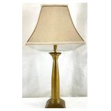 Gold Tone Metal Column Table Lamp