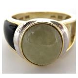 14K Gold & Jade Stone Ring, As Is
