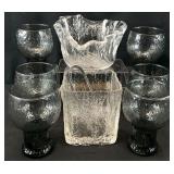 Textured Glasses, Ice Bucket & Bowl