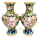 Pair of Chinese Cloisonne Vases