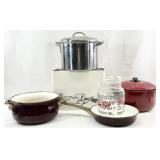 Vintage Cookware & Glass Pitcher