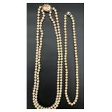 2 Vintage Faux Pearl Beaded Necklaces