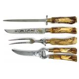 Anton Wingen Carved Stag Horn Handle Carving Set