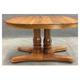 Walnut Veneer Double Pedestal Dining Table