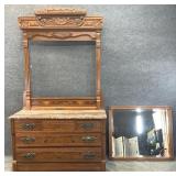 Antique Marble Top Chest w/ Mirror