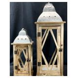2 Decorative Wooden Lanterns