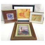 4pc Wildlife Art Prints