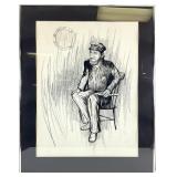 Vintage Signed Ship's Sea Captain Drawing