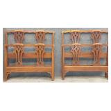 Pair Mahogany Chippendale Twin Beds