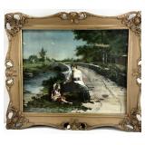 Antique Hallen & Weiner Lithograph, Golden Hours