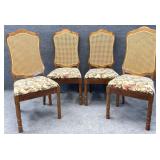 4 Walnut Cane Back Dining Chairs