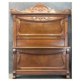 Antique Victorian Walnut High Back Bed