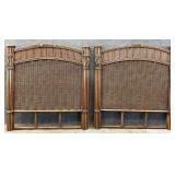 Pair Twin Wicker Headboards