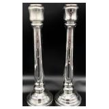 Pair 17 " Tall Mercury Glass Candlesticks