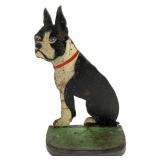 Antique Cast Iron Boston Terrier Dog Door Stop