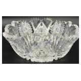 American Brilliant Period Cut Glass Square Bowl