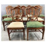 9 Mahogany Shield Back Dining Chairs