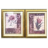 Pair Framed Floral Prints