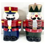 2 Ceramic Nutcracker Christmas Cookie Jars