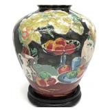 Vintage Large Chinese Hand Painted Porcelain Vase